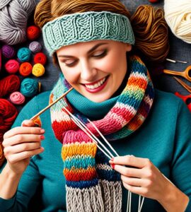 écharpe fantaisie femme à tricoter