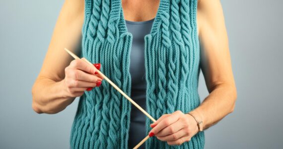 modèle de gilet sans manche à tricoter avec explication