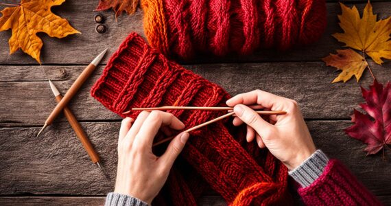 point de tricot pour écharpe