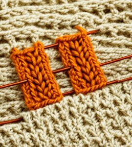 tricot boutonnière de 2 mailles