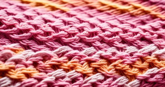 tricot point fantaisie sur 2 rangs