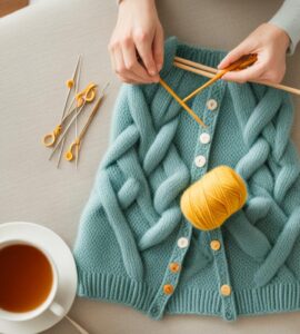 tricoter un gilet sans manches femme