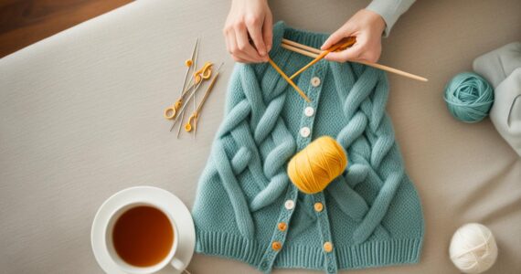 tricoter un gilet sans manches femme