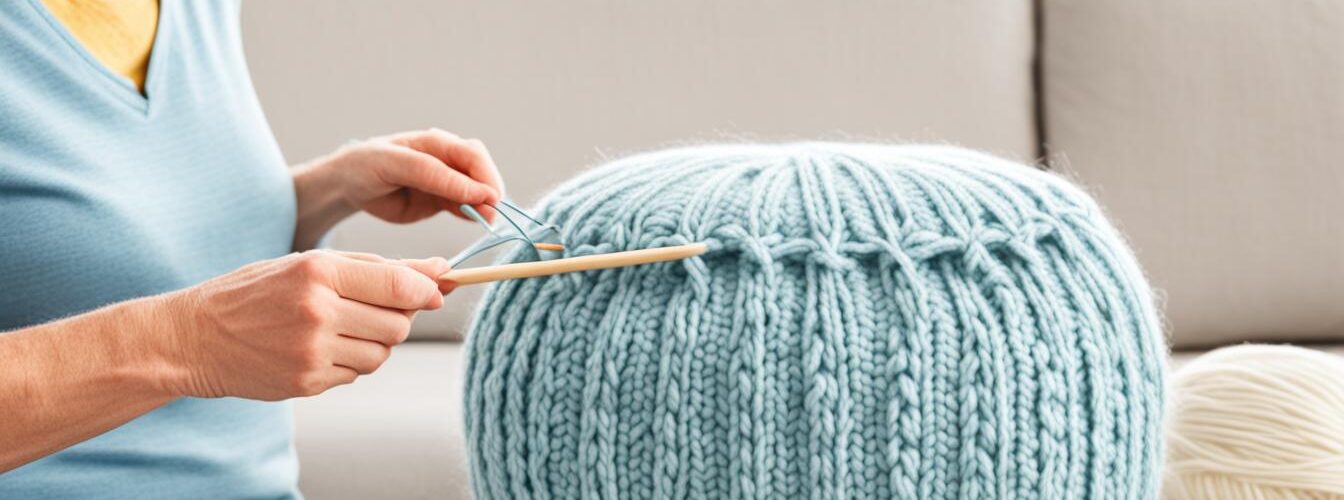 tricoter une housse de coussin 40x40