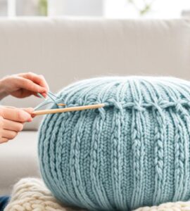 tricoter une housse de coussin 40x40